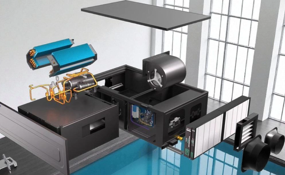 Kanal-Luftentfeuchter für Pools - Luftheizung Mycond MSHAC